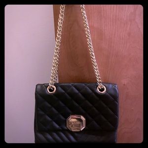 Aldo black quilted leather purse